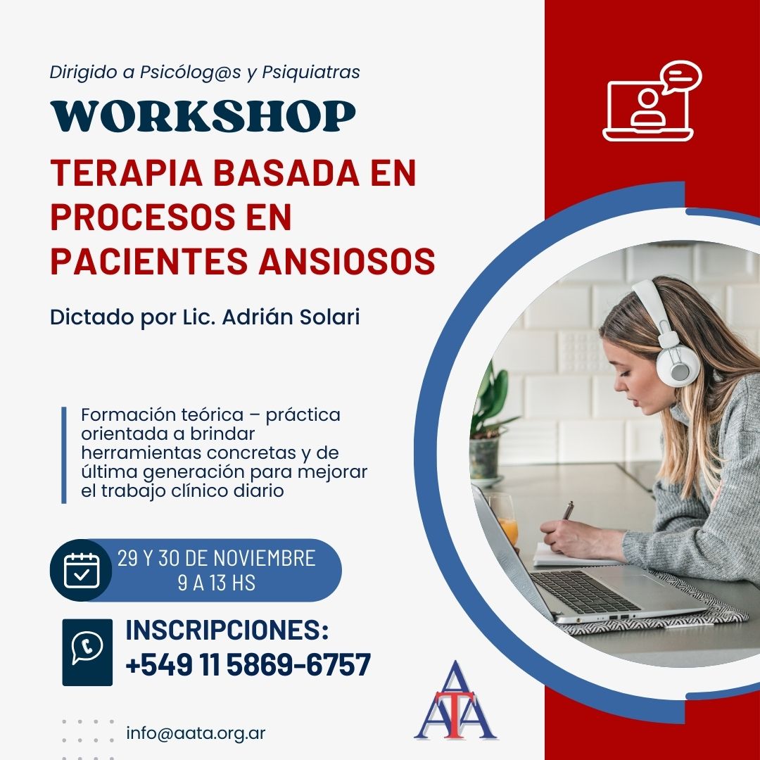 Workshop Terapia Basada en Procesos en pacientes ansiosos